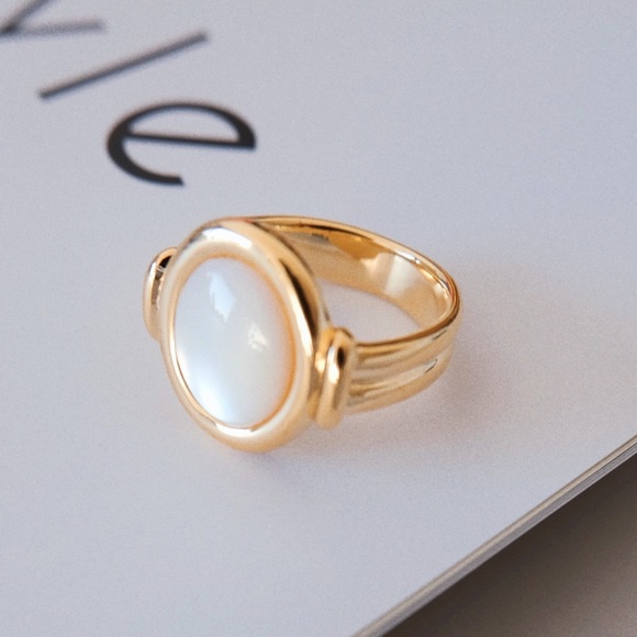 3/$35 Size 6 Gold Shell Signet Ring - Picture 7 of 8